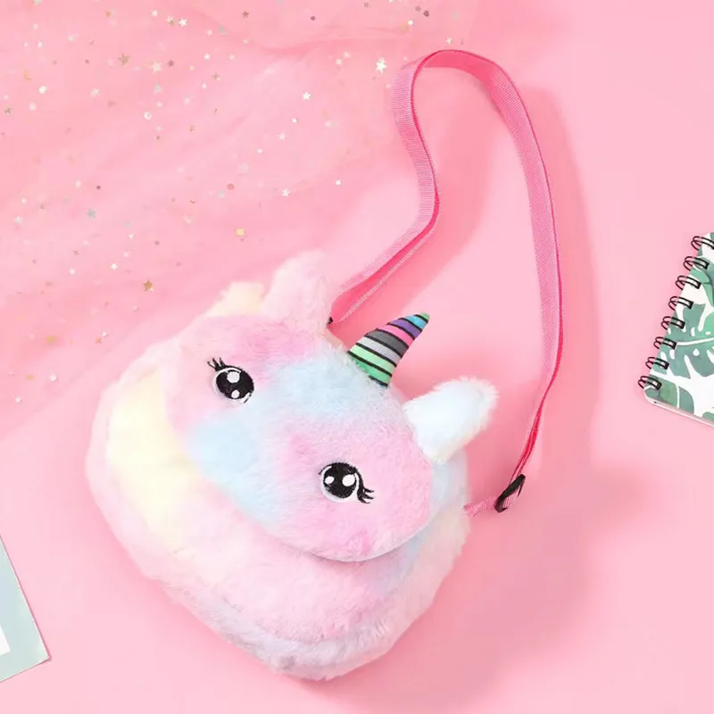 Toddler Unicorn Design Fluffy Crossbody Bag  big image 1