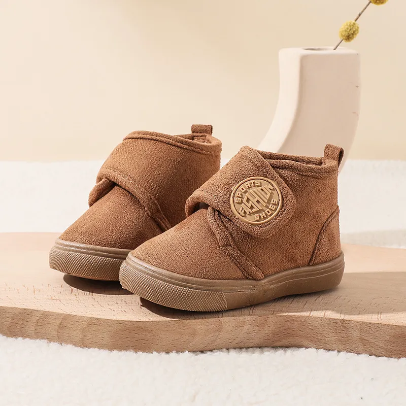 Botas de neve básicas Velcro para crianças e crianças Cor de Caqui big image 1