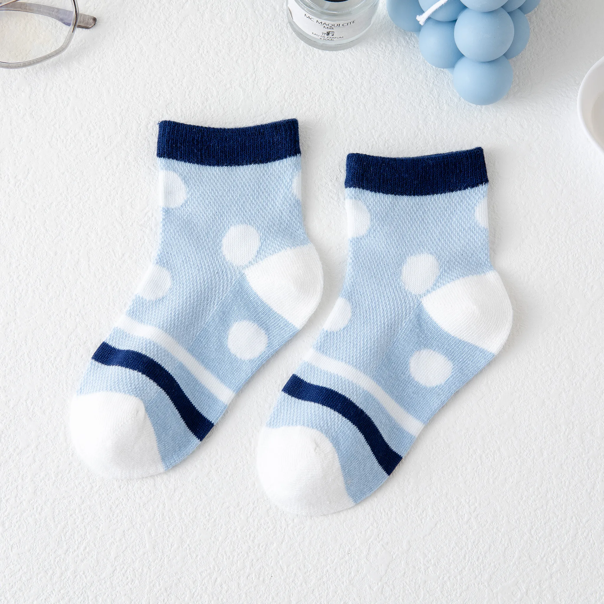 5 Pares Toddler/Kid Letras Stripe Bordado Meias  image 2