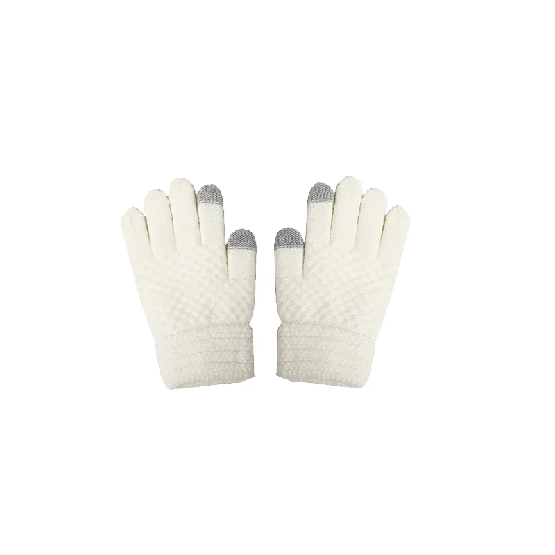Baby/toddler winter warm and cold-proof three-piece set, knitted woolen hat, neck scarf and gloves White image 4