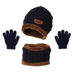 Toddler/kids Essential warm suit in winter, Plush hat  scarf and gloves. Dark Blue