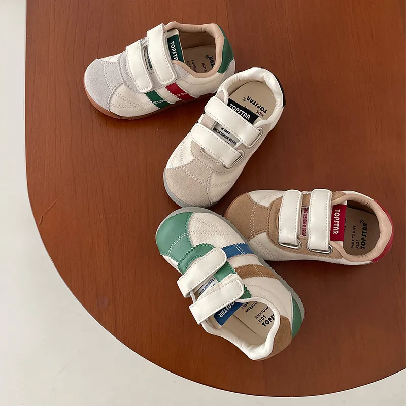 Toddlers and Kids Color-block Velcro Sports Shoes Green image 4