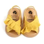 Baby Ruffle Sweet Solid Toddler Sandals  Yellow