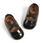 Christmas Baby & Toddler Sweet Cross Strap Prewalker Shoes Black
