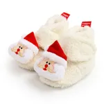  عيد الميلاد الطفل والأطفال الصغار مهرجان موضوع ديكور أحذية Prewalker أبيض