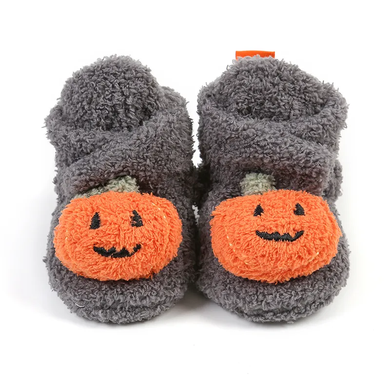 Halloween Baby Childlike Pumpkin Decor Prewalker Shoes Grey big image 1