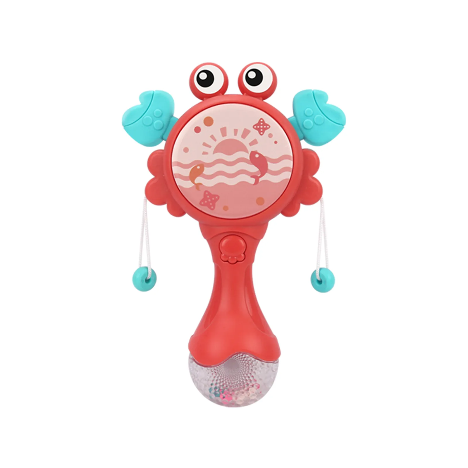 Baby Early Education Crab Hand Drum Red