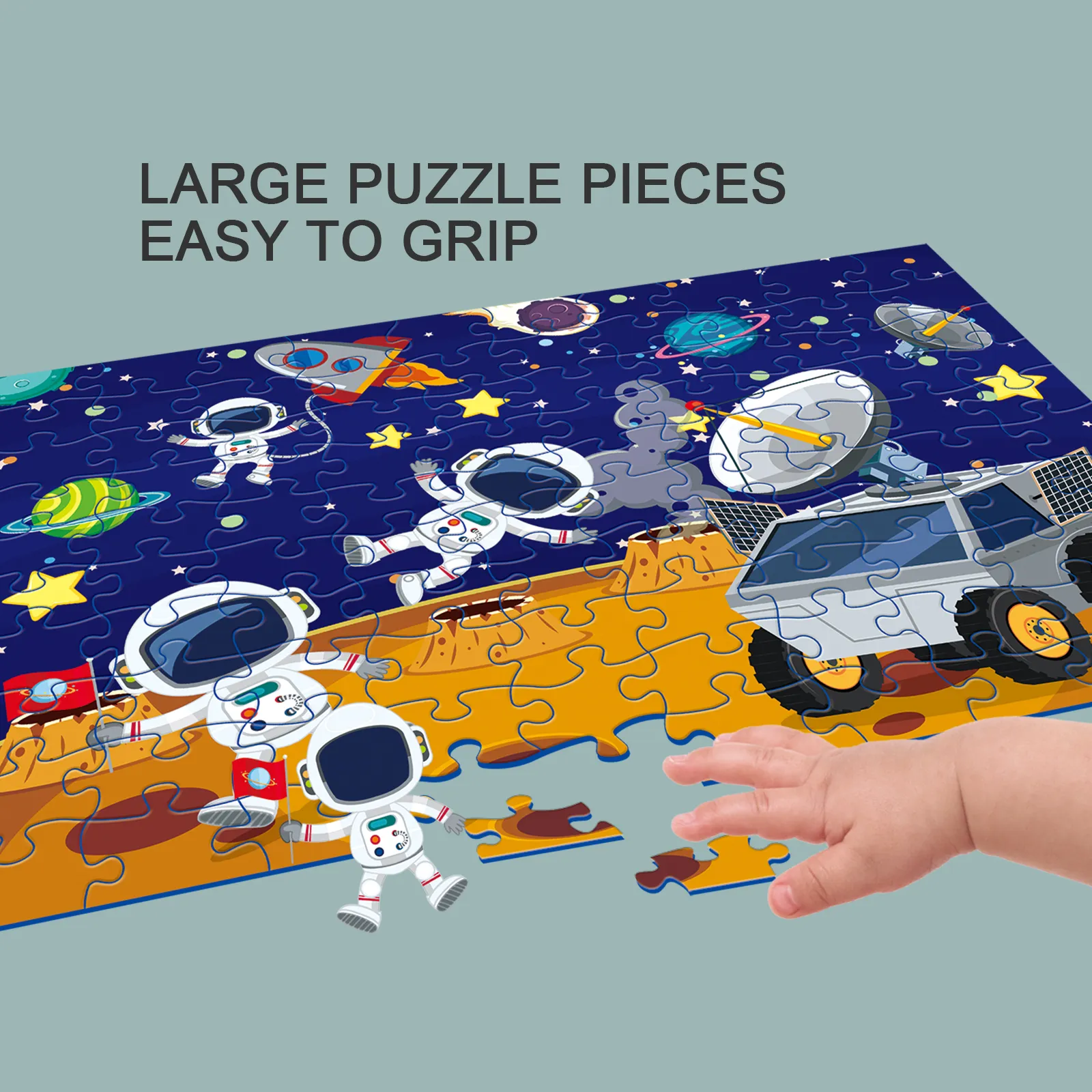100-Piece Children's Space-themed Jigsaw Puzzle - Large Pieces For Easy Assembly