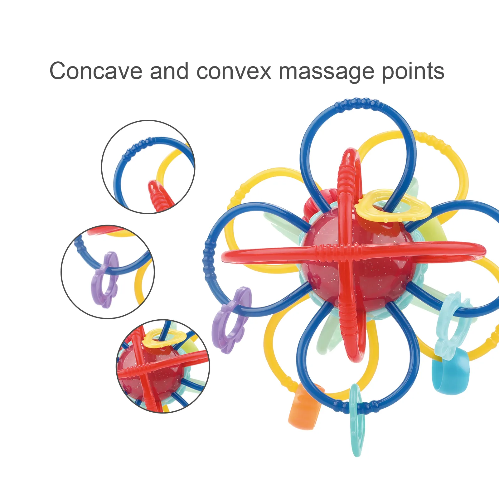 BPA-Free Baby Manhattan Ball Teething Toy with Rotating Design  Red image 3