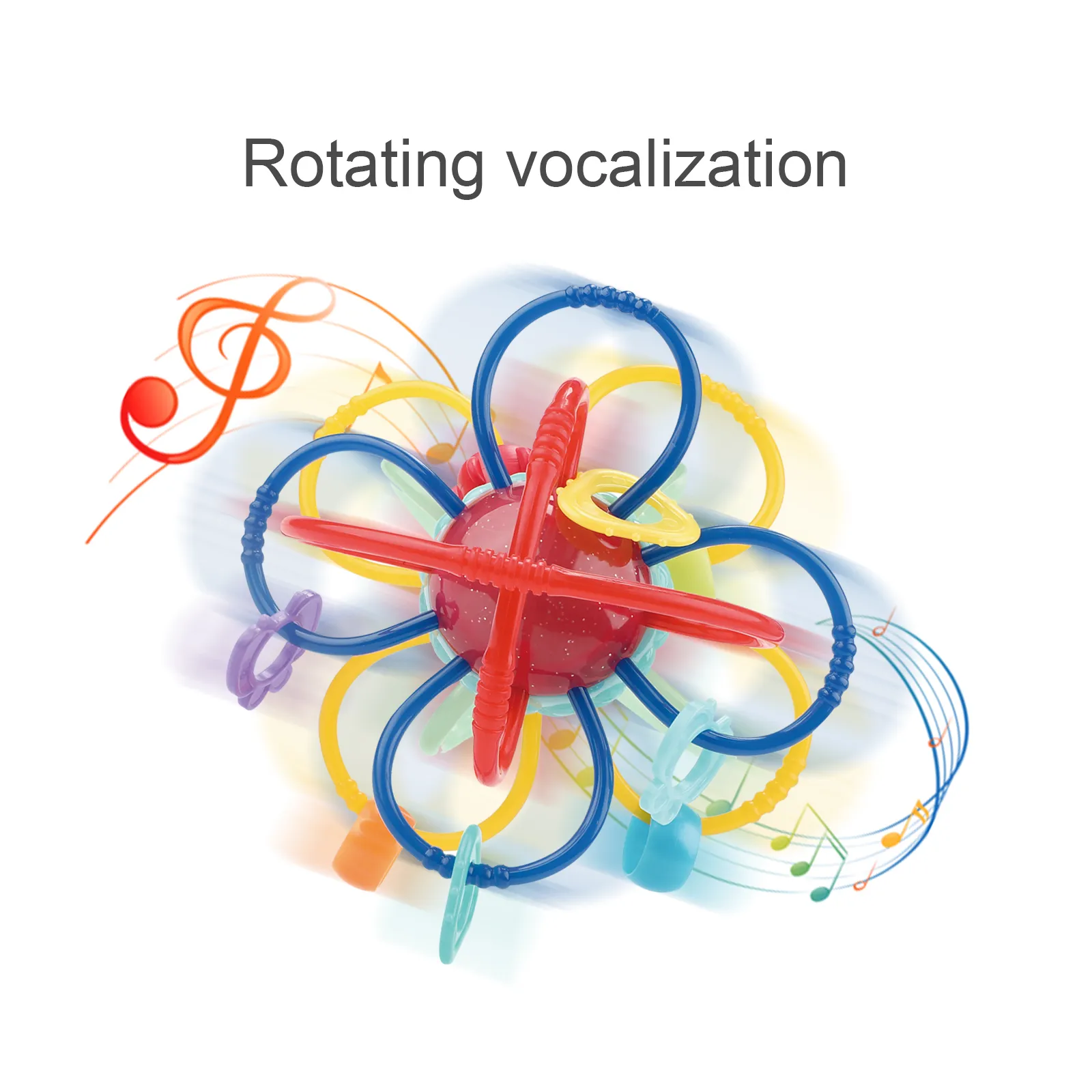 BPA-Free Baby Manhattan Ball Teething Toy with Rotating Design  Red image 4