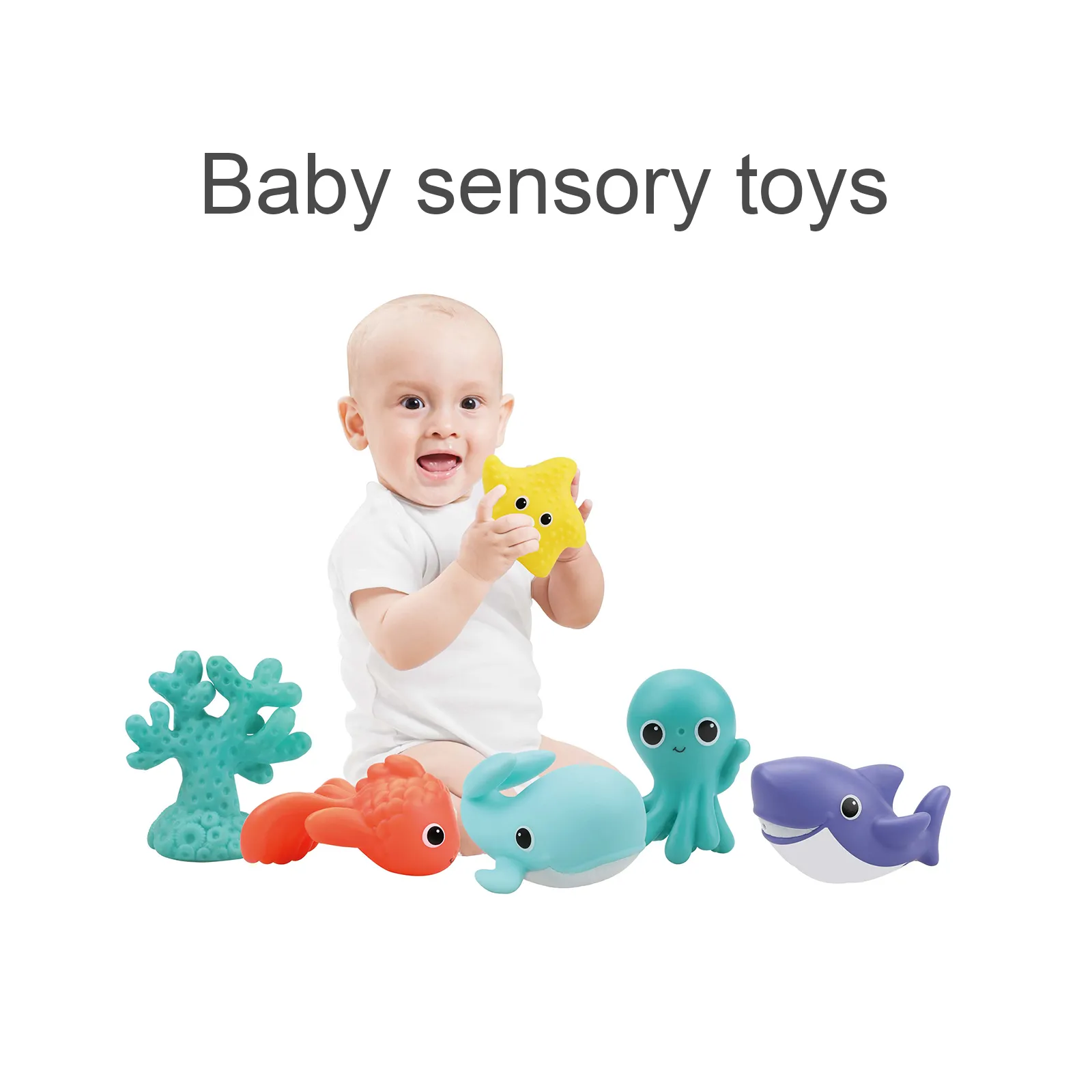 Conjunto de 6 Baby Ocean Perception Toy Azul image 3