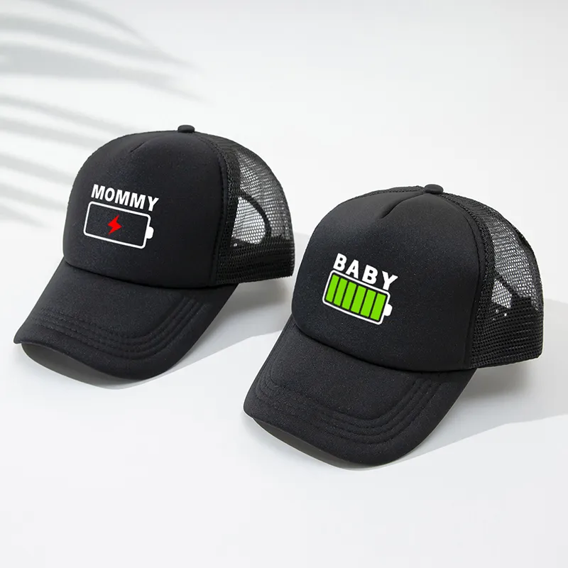 Letters Print Baseball Cap for Mom and Me Black image 3