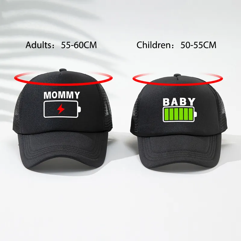Letters Print Baseball Cap for Mom and Me Black image 2