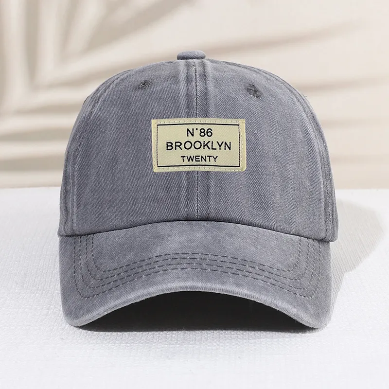 Toddler/Kids Simple Washed vintage Baseball Cap 100% algodão  Cinzento image 2