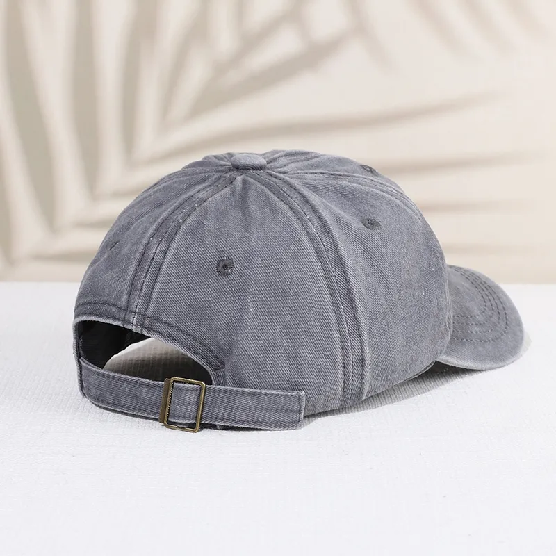 Toddler/Kids Simple Washed vintage Baseball Cap 100% algodão  Cinzento image 3