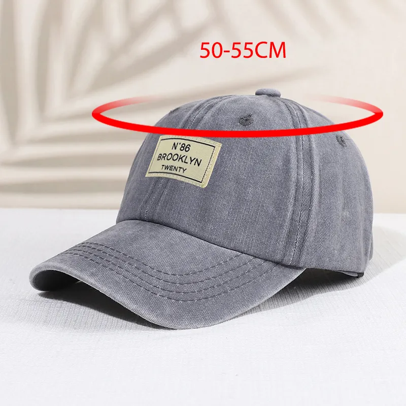 Toddler/Kids Simple Washed vintage Baseball Cap 100% algodão  Cinzento image 4