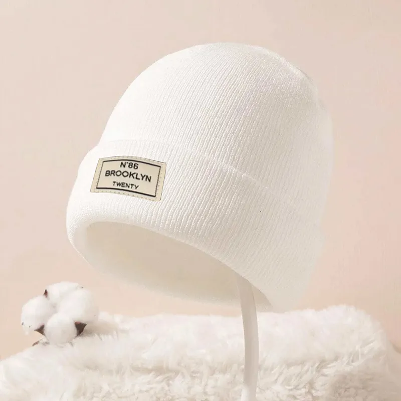Toddler/kids Casual simple knitted hat White