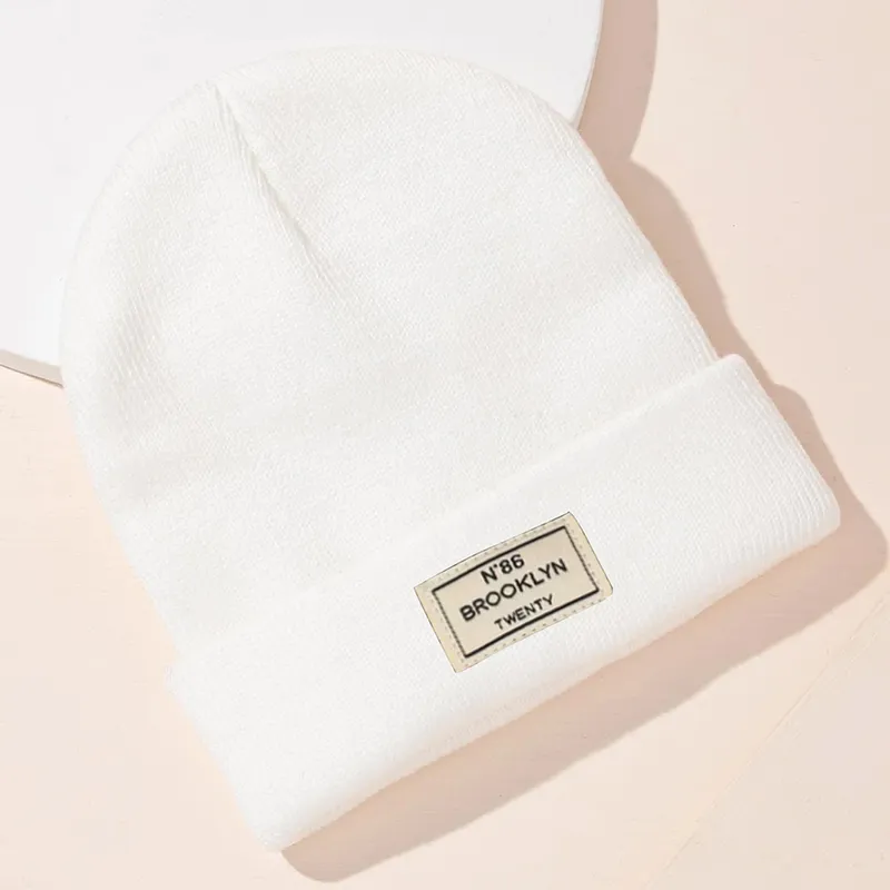 Toddler/kids Casual simple knitted hat White big image 1