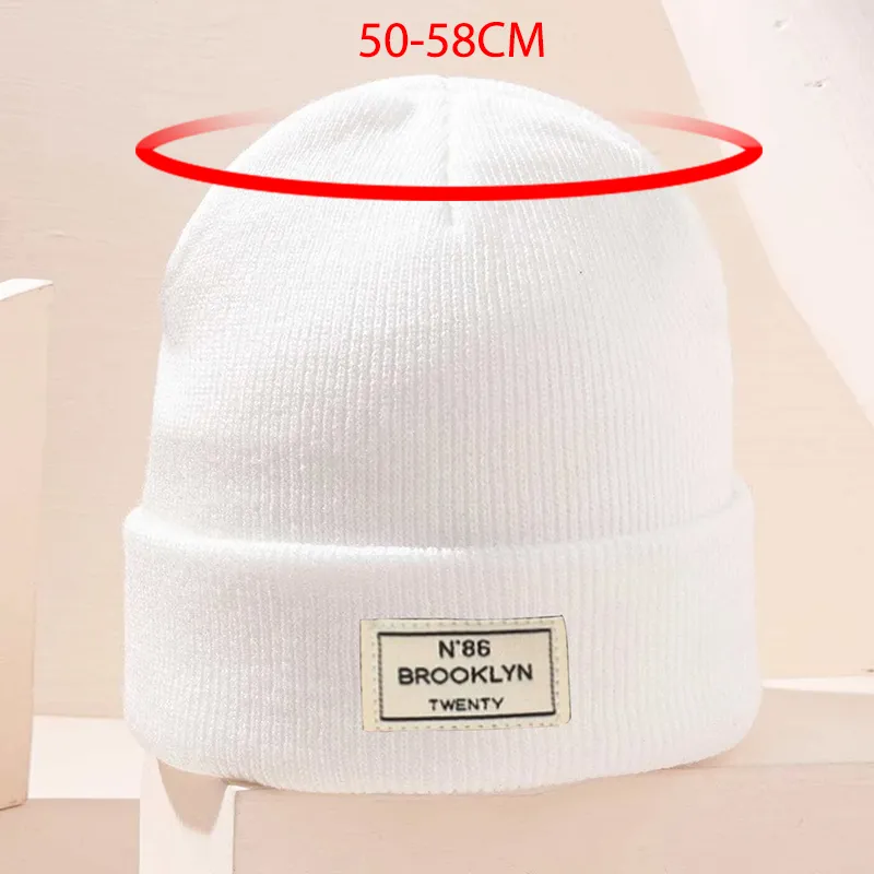 Toddler/kids Casual chapéu de malha simples Branco big image 1
