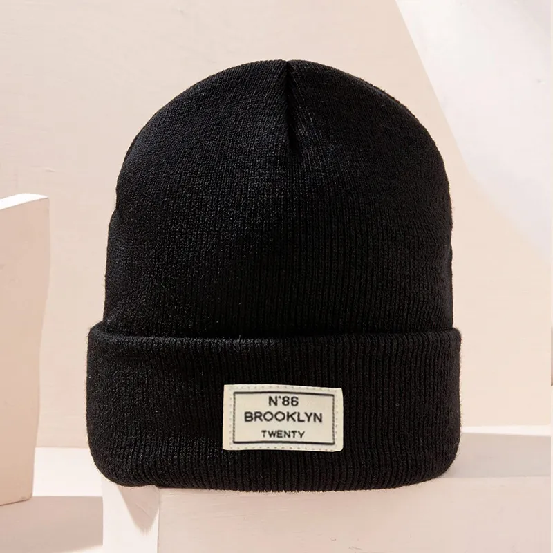 Toddler/kids Casual simple knitted hat Black big image 1