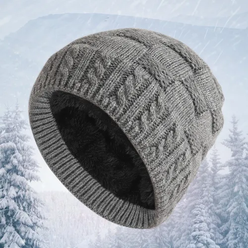 Toddler/kids basic Winter warm pure color plus velvet knitted cap