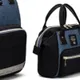 Bolsa de fraldas multicolorida de 3 peças bolsa diagonal mochila grande capacidade Cinza Azulado