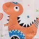 Bambino cartone animato animale manica lunga bavaglini impermeabile reversibile bavaglini bambini che mangiano disegno grembiule bambino alimentazione rutto panno Arancione