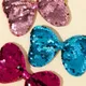 3-pack Pure Color Sequined Bowknot Decor Hair Clip for Girls Color block