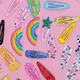 Grampos de cabelo com 25 peças de design bonito de desenhos animados em cor doce para meninas Cor-A
