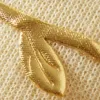 Leaf Solid Color Hairbands Headdress Gold
