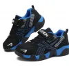 Toddler/Kids Sneakers Navy Velcro Closure Mesh Panel Breathable Tennis Shoes Black