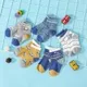 Lot de 5 paires de chaussettes à imprimé dessin animé pour bébé/tout-petit/enfant pour garçons et filles Bleu