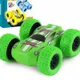Kids Toy Pull Back Car Double-Sided Friction Powered Flips Inertia Big Tire 4WD Car Off-Road Vehicle Children Toy Gifts Green