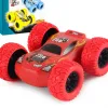 Kids Toy Pull Back Car Double-Sided Friction Powered Flips Inertia Big Tire 4WD Car Off-Road Vehicle Children Toy Gifts Red