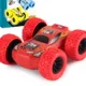 Enfants jouet retirer voiture double face friction alimenté flips inertie gros pneu 4wd voiture véhicule tout-terrain enfants jouet cadeaux Rouge