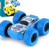 Kids Toy Pull Back Car Double-Sided Friction Powered Flips Inertia Big Tire 4WD Car Off-Road Vehicle Children Toy Gifts Blue