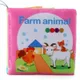 Libro de tela para bebés Bebé Educación temprana Cognición Animal de granja Animales vegetales que usan transporte Libro de telas del mundo marino Rosado