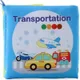 Livre de tissu de bébé Bébé Éducation précoce Cognition Ferme Animal Animaux végétaux Portant Transport Sea World Livre en tissu Bleu Clair
