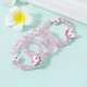 3-pack Pineapple Unicorn Decor Beaded Bracelet for Girls Light Pink
