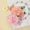 2-pack Pure Color Big Floral Headband Hair Accessories for Girls (Without Paper Card) Color-A