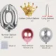 19-pack Numbers Crown Aluminum Foil Balloon and Latex Balloon Set Birthday Party Wedding Column Road Guide Balloon Party Decoration Multi-color