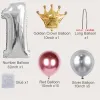 19-pack Numbers Crown Aluminum Foil Balloon and Latex Balloon Set Birthday Party Wedding Column Road Guide Balloon Party Decoration Dark blue/White/Red