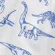 Shorts elástico bordado com estampa de dinossauro animal menino menino Branco