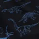 short élastiqué brodé patch animal dinosaure enfant garçon Bleu Royal