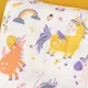 100% algodón bebé almohada calmante dibujos animados dinosaurio unicornio patrón niños suave elástico almohadas para dormir Rosado