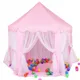 Princess Castle Zelt Indoor Kinder Fairy Play Zelte Mesh-Design atmungsaktiv und cool rosa