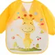 Baby-Kittel, wasserdicht, Lätzchen, Cartoon-Giraffe, Schmetterling, Muster, Kleinkind, Essenskleidung, Lätzchen, Kunstkittel, 1-3 Jahre alt gelb