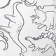 bebê menino dinossauro/estampa de letras/macaco de manga curta azul Branco