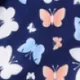 Kid Girl Butterfly Print / Solid Leggings   Dark Blue