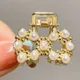 Toddler / Kid's Delicate Rhinestone Pearl Small Hair Clip Yellow